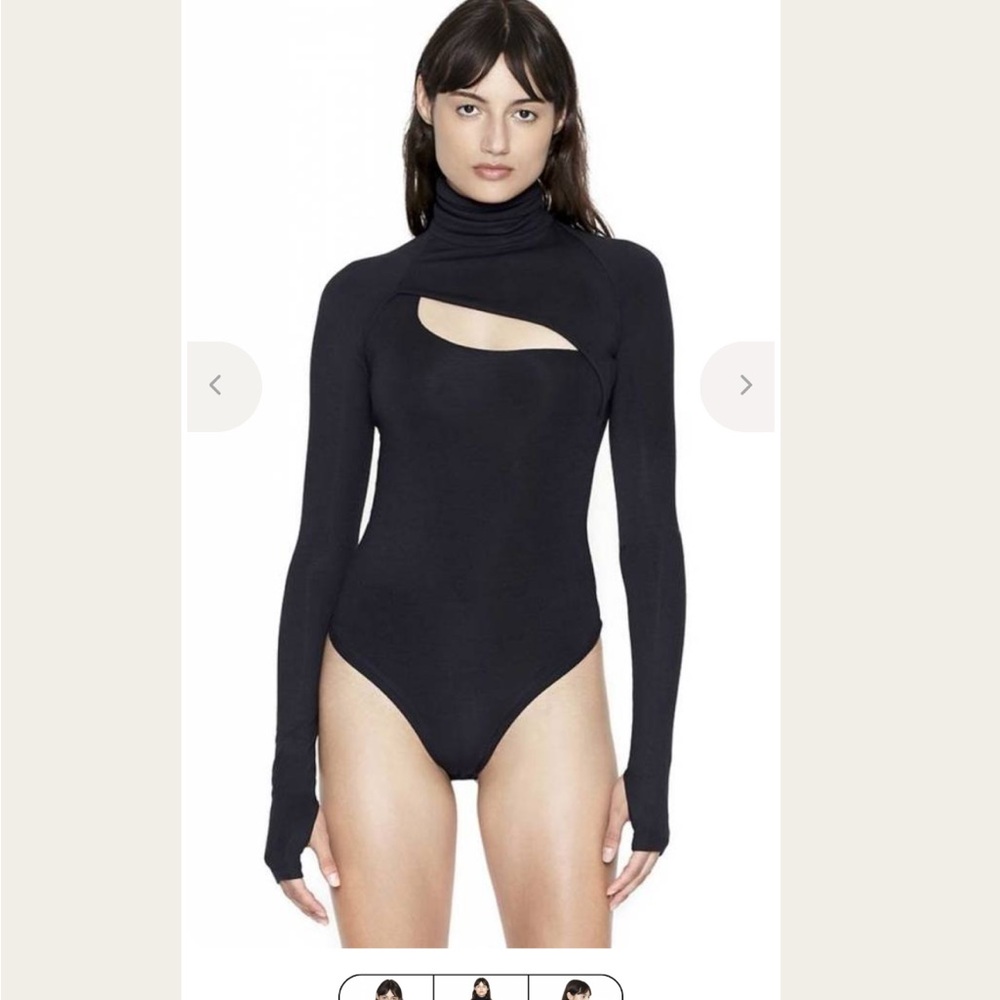 ALIX NYC Black Cutout Bodysuit Small Black